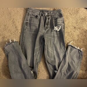 Women’s Distressed Gray Jeans